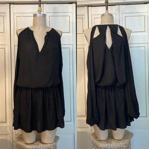 Womens Ramsey Brook Black lightweight dress with cut out sleeve/  detail, size L